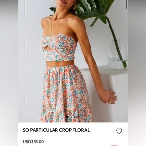 Floral Strapless Crop Top